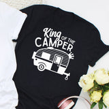 Tee Shirt Camping King Queen pour Couple - Le Roi du Camping