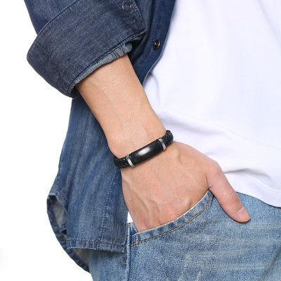 Bracelet d'Amitié Homme Cuir Tressé Personnalisable Freres de Coeur - MatchingMood