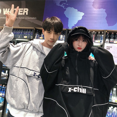 Sweat Couple Coréen Zip Up Capuche