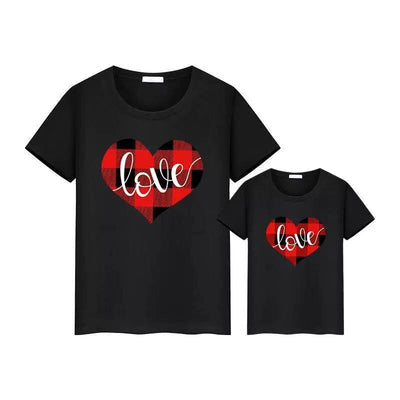 T Shirt Mere Fille Assortie Love Noir