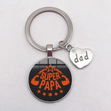 Porte Clé Père Fils Super Papa Coeur