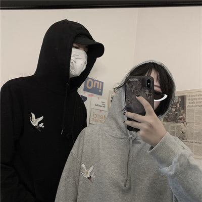 Sweat Capuche Couple Cigogne