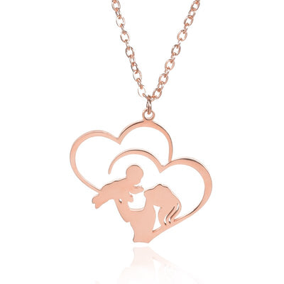 Collier Mère Fille Bébé Coeur