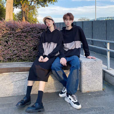 Sweat Capuche Noir pour Couple - MatchingMood