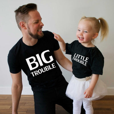 T Shirt Pere Fille Trouble En Vue