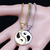 Collier Couple Yin Yang Doré