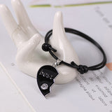 Bracelet d'Amitié Motif Coeur  noir 1 - Matchingmood