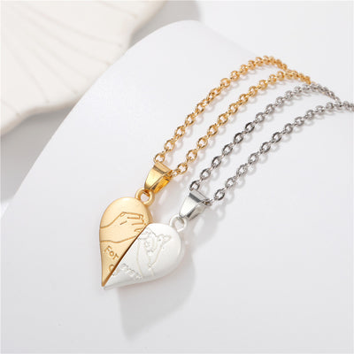 Collier Couple Coeur Mains Réunis 