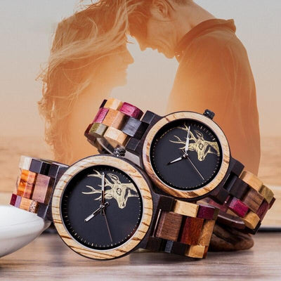 Montre Cerfs en Bois pour Couple - MatchingMood