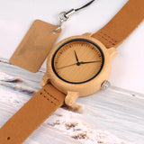 Montre Couple Bamboo Bracelet Cuir Femme - MatchingMood