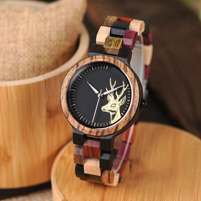 Montre Couple de Cerfs en Bois Homme - MatchingMood