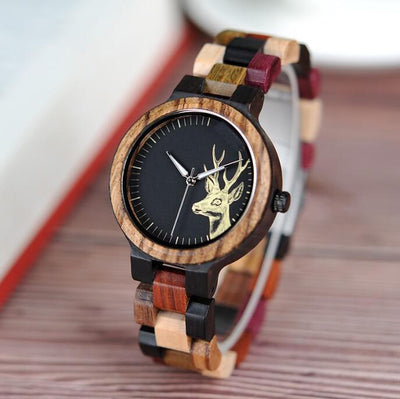 Montre Couple de Cerfs en Bois Femme - MatchingMood