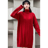 Pull Couple Col Roulé Rouge