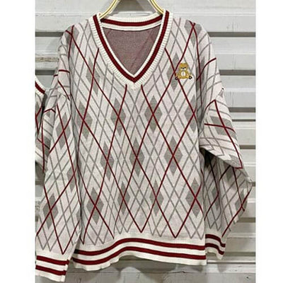 Pull Losange Col V pour Couple