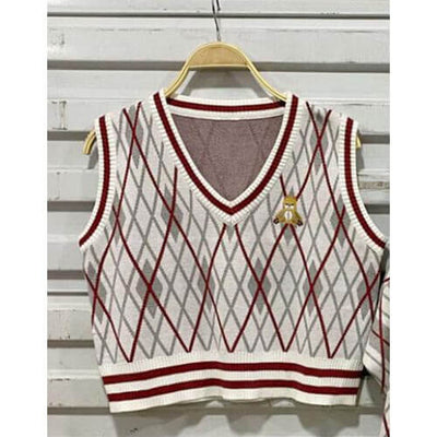 Pull Losange Crop Top Col V