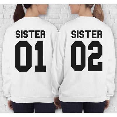 Pull Meilleures Amies pour 2 blanc - Matchingmood