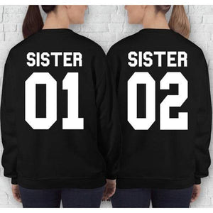 Pull Meilleures Amies pour 2 noir - Matchingmood