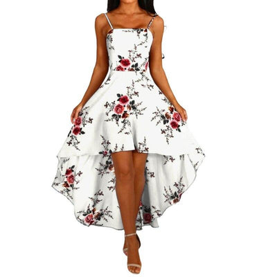 Robe Asymétrique Fleurie pour Mere Fille