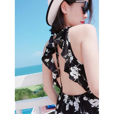 Robe Maman Fille Dos Ouvert Bretelle Volante