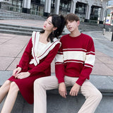 Robe Pull Noeud et Pull pour Lovers Rouge