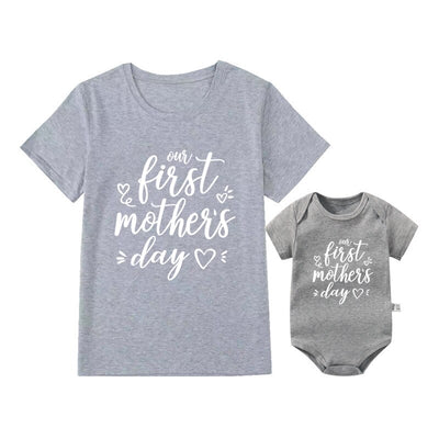 T Shirt Maman Bébé Première Fête des Mères