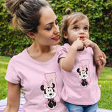 T Shirt Rose Mère Fille Disney