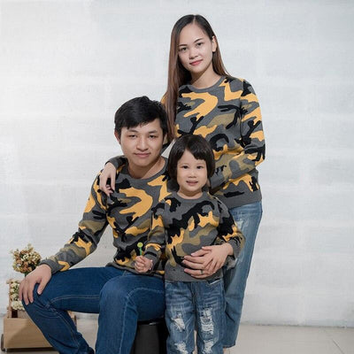 Pull Camouflage Jaune Famille  - MatchingMood