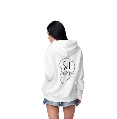 Sweat Meilleure Amie Coeur Brisé Blanc - MatchingMood