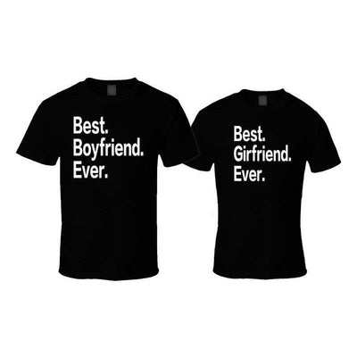T-Shirt Couple Best Girlfriend Ever - Best Boyfriend Ever Noir - MatchingMood
