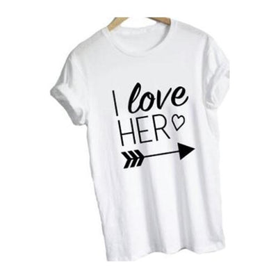 T-Shirt Couple I Love Her - MatchingMood