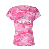 King Queen T-Shirt Camouflage - Rose - MatchingMood