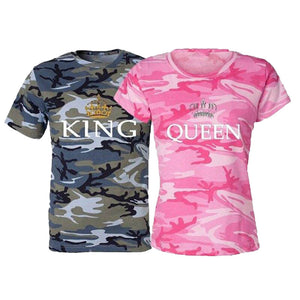 King Queen T-Shirt Camouflage - MatchingMood