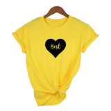 Tee Shirt Meilleure Amie Femme de Coeur - Best Jaune - MatchingMood