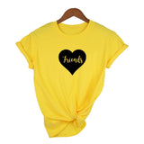 Tee Shirt Meilleure Amie Femme de Coeur - Friends Jaune - MatchingMood