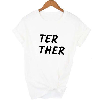 T-Shirt Meilleure Amie Better Together Blanc - TER THER - MatchingMood