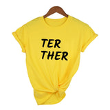 T-Shirt Meilleure Amie Better Together Jaune- TER THER - MatchingMood