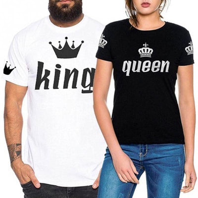 Tee-Shirt King Queen Couple Couronnes