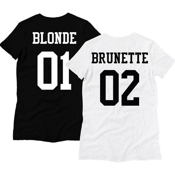 Blonde Brunette T-Shirt Blanc et Noir