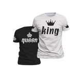 Tee-Shirt King Queen Couple Noir Blanc