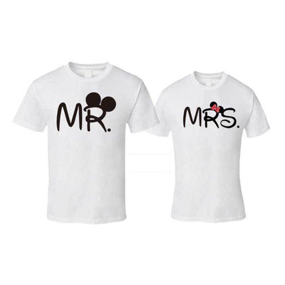 Tee-Shirt Couple Mr Mrs Blanc
