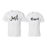 Tee-Shirt Just Married Couple Blanc