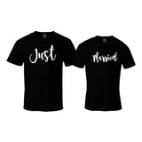 Tee-Shirt Couple Just Married Duo Noir