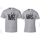 Tee Shirt Couple Mr Lucky Gris - MatchingMood