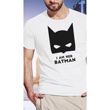 T Shirt Couple Batman Blanc - MatchingMood