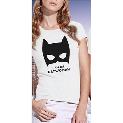 T Shirt Couple Catwoman Blanc - MatchingMood
