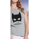 T Shirt Couple Catwoman Gris - MatchingMood