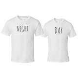T Shirt Couple Day and Night Blanc - MatchingMood