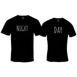 T Shirt Couple Day and Night Noir - MatchingMood