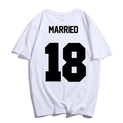 T-Shirt Couple Just Married Personnalisable