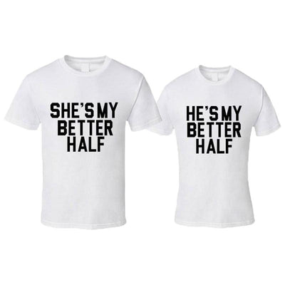 Tee-Shirt Couple Better Half Blanc - MatchingMood